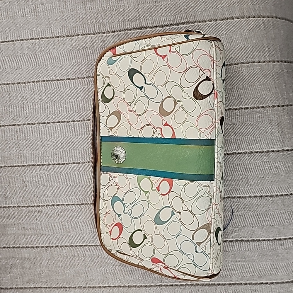 Coach multi color makeup bag